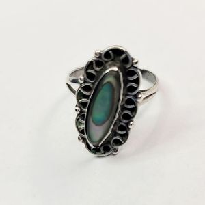 Vintage Sterling Silver Abalone Ring